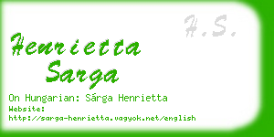 henrietta sarga business card