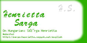 henrietta sarga business card